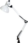 White Functional Clamp On Lamp - Swing-arm