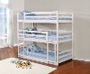 Clearance White Contemporary Triple Twin Bunk Bed - Milan