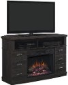 48 Inch Dark Chocolate Brown TV Stand and Fireplace