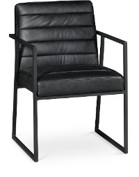 Black Guest Chair with Black Metal Frame
