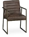 Brown Guest Chair with Brass Metal Frame-2