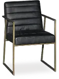 Black Guest Chair with Brass Metal Frame