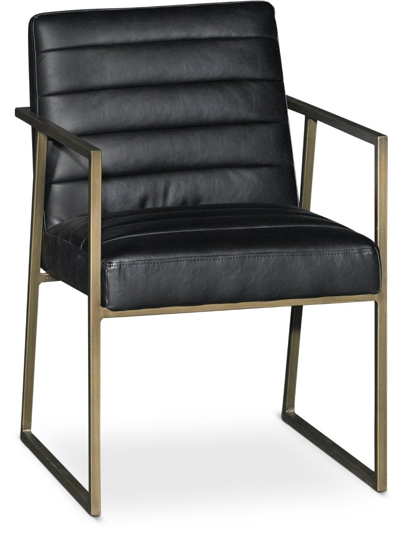 Black Guest Chair with Brass Metal Frame RC Willey
