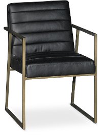 Black Guest Chair with Brass Metal Frame-2