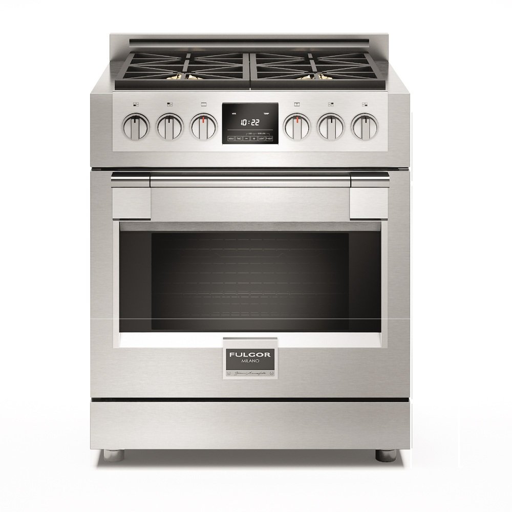 F6PDF304S1 Fulgor Milano 30 Inch Stainless Steel Dual Fuel Range-1