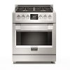 F6PDF304S1 Fulgor Milano 30 Inch Stainless Steel Dual Fuel Range