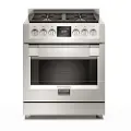 F6PDF304S1 Fulgor Milano 30 Inch Stainless Steel Dual Fuel Range