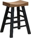 Natural and Black Saddle Bar Stool - Gateway Collection-1