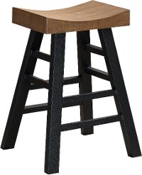 Natural and Black Saddle Bar Stool - Gateway Collection