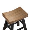Natural and Black Saddle Bar Stool - Gateway Collection-2