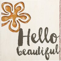 Pierced Wood Hello Beautiful Sentiment Wall Art