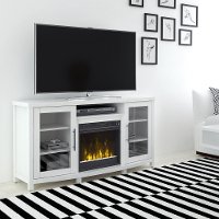 White TV Stand with Fireplace (54 Inch) - Rossville
