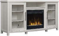 White TV Stand with Fireplace (54 Inch) - Rossville-2