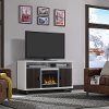 Brown and White TV Stand with Fireplace (54 Inch) - Van Horne
