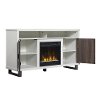 Brown and White TV Stand with Fireplace (54 Inch) - Van Horne-3