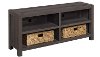 Umber Brown TV Stand with Baskets (60 Inch) - Westcott-1