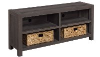 Umber Brown TV Stand with Baskets (60 Inch) - Westcott