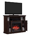 Dark Cherry TV Stand with Fireplace - Windsor-4