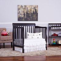 Black Convertible 4-in-1 Mini Crib - Aden-2