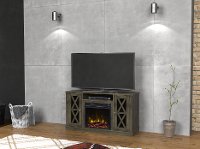 Modern Gray TV Stand with Fireplace (48 Inch) - Bayport