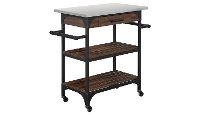 Espresso Brown Industrial Kitchen Cart - Caraway