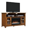 Oak TV Stand with Fireplace (60 Inch) - Dakota-4