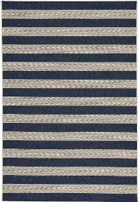 4730RS03110506475 4 x 6 Small Striped Navy Indoor-Outdoor Rug - Finesse