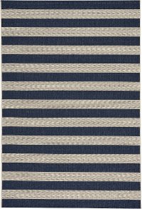 5 x 8 Medium Striped Navy Blue Indoor-Outdoor Rug - Finesse
