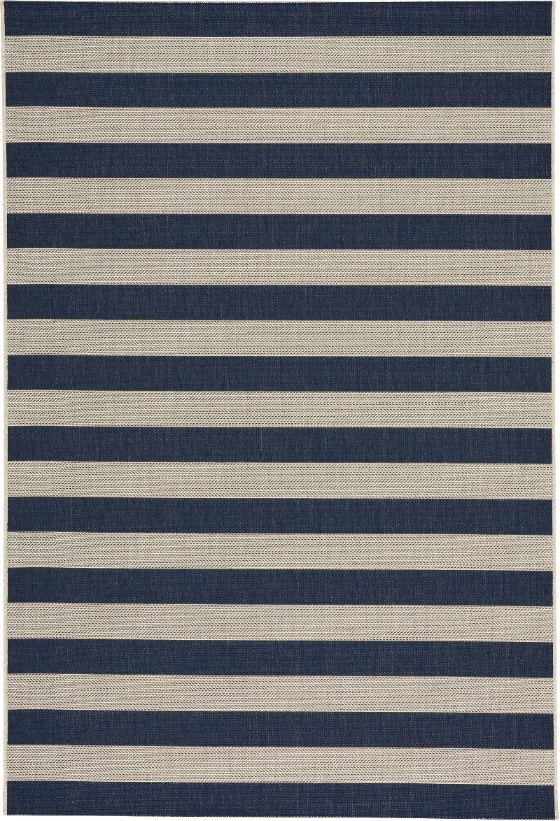 5 X 8 Medium Striped Navy Blue Indoor, Blue Striped Rug