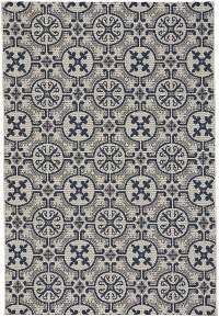 8 x 11 Large Navy Blue Indoor-Outdoor Rug - Finesse Tile