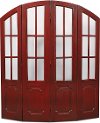 Deep Red Distressed 2 Piece Chateau Room Divider