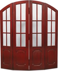 Deep Red Distressed 2 Piece Chateau Room Divider