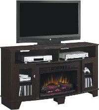 Espresso Brown TV Stand with Fireplace (59 Inch) - La Salle-2