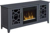 Transitional Cool Gray 54 Inch TV Stand with Fireplace - Clarion-2