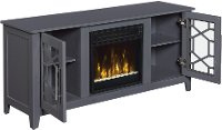 Transitional Cool Gray 54 Inch TV Stand with Fireplace - Clarion-3