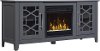 Transitional Cool Gray TV Stand with Fireplace (54 Inch) - Clarion-1