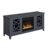 Transitional Cool Gray TV Stand with Fireplace (54 Inch) - Clarion-2