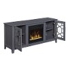 Transitional Cool Gray TV Stand with Fireplace (54 Inch) - Clarion-3
