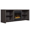 Black Walnut TV Stand with Fireplace (60 Inch) - Shelter Cove-2