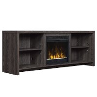 Black Walnut TV Stand with Fireplace (60 Inch) - Shelter Cove-2