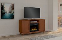 Mahogany TV Stand with Fireplace (54 Inch) - Leawood