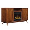 Mahogany TV Stand with Fireplace (54 Inch) - Leawood-2