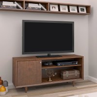 Mid-Century Modern Mahogany TV Stand (54 Inch) - Fairgrove