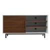 Two-Tone White and Oak TV Stand (48 Inch) - Wakeman-2