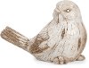 White Washed Carved Wooden Garden Bird