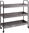 Galvanized Metal 3-Tier Cart on Casters