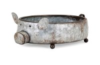 Galvanized Metal Piggy Planter