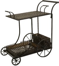 Brown and Black Mandalay Wine Cart