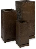 23 Inch Bronzed Metal Rectangular Planter