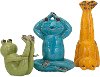 7 Inch Green Yoga Ceramic Frog Figurine